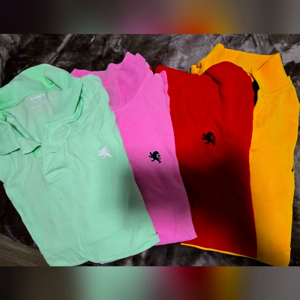 Lot of 4 Men's Short Sleeve Polo Shirts – 3 Express, 1 Nautica . Extra large